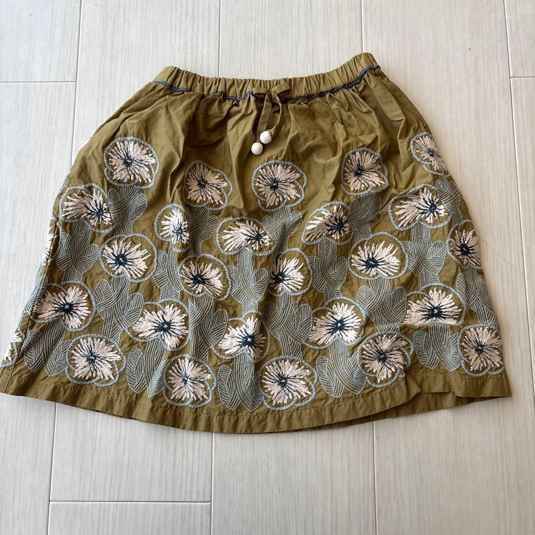 ミナペルホネン キッズ スカート hanakaze Sサイズ