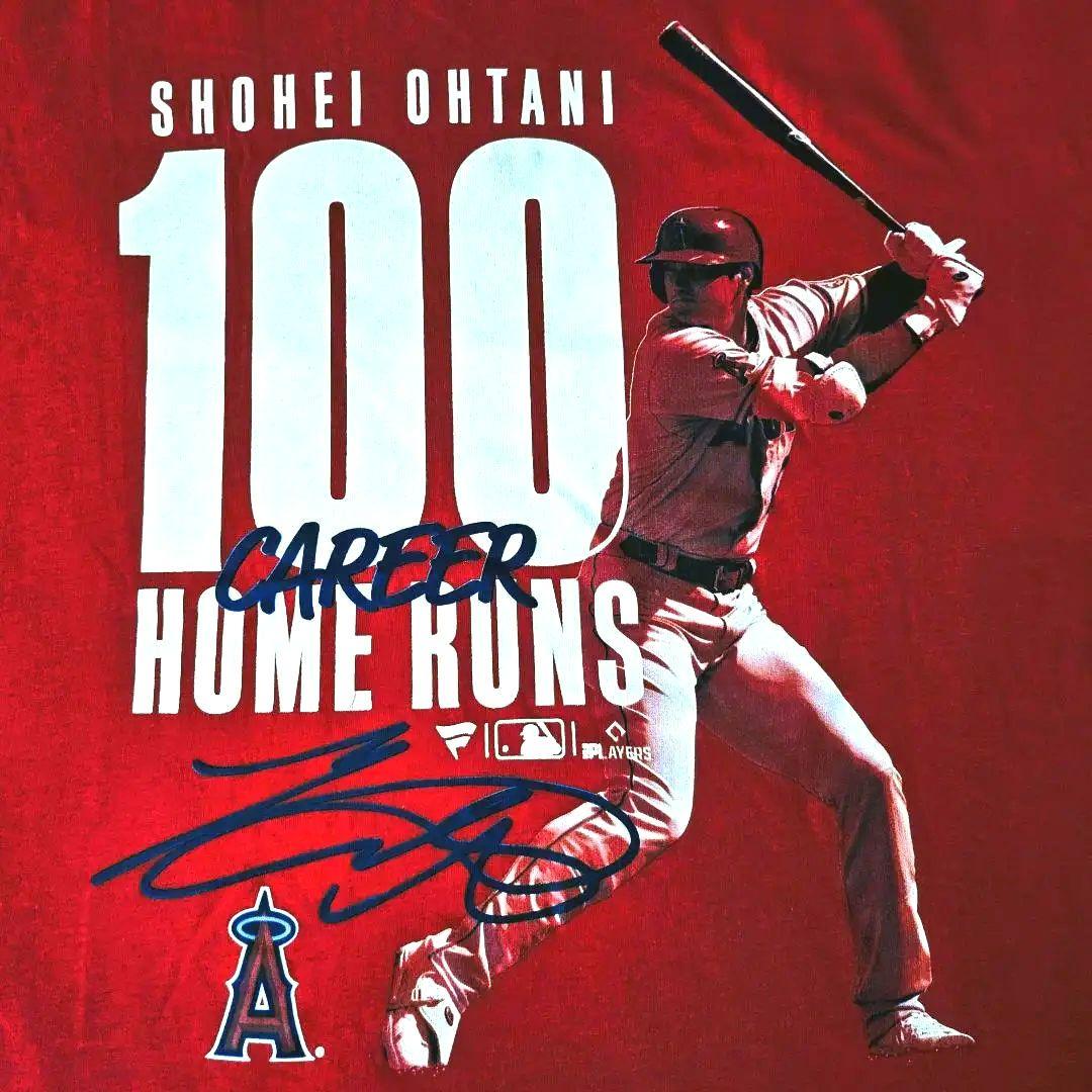 【希少＆タグ付】大谷翔平　Ｌ　MLB通算100号ホームラン記念Ｔシャツ
