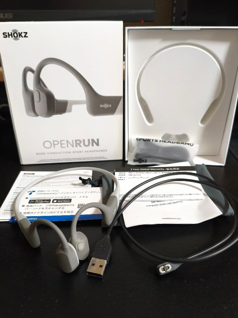 SHOKZ OPENRUN 骨伝導スポーツヘッドフォン グレー