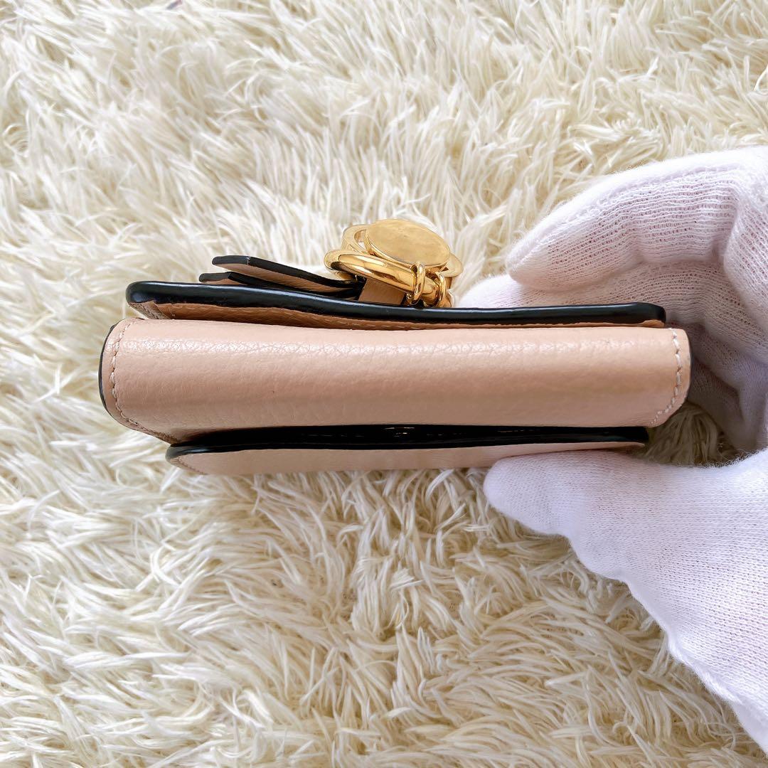 付属品完備✨クロエ 三つ折り財布 アルファベットレザー スモール トリフォールド