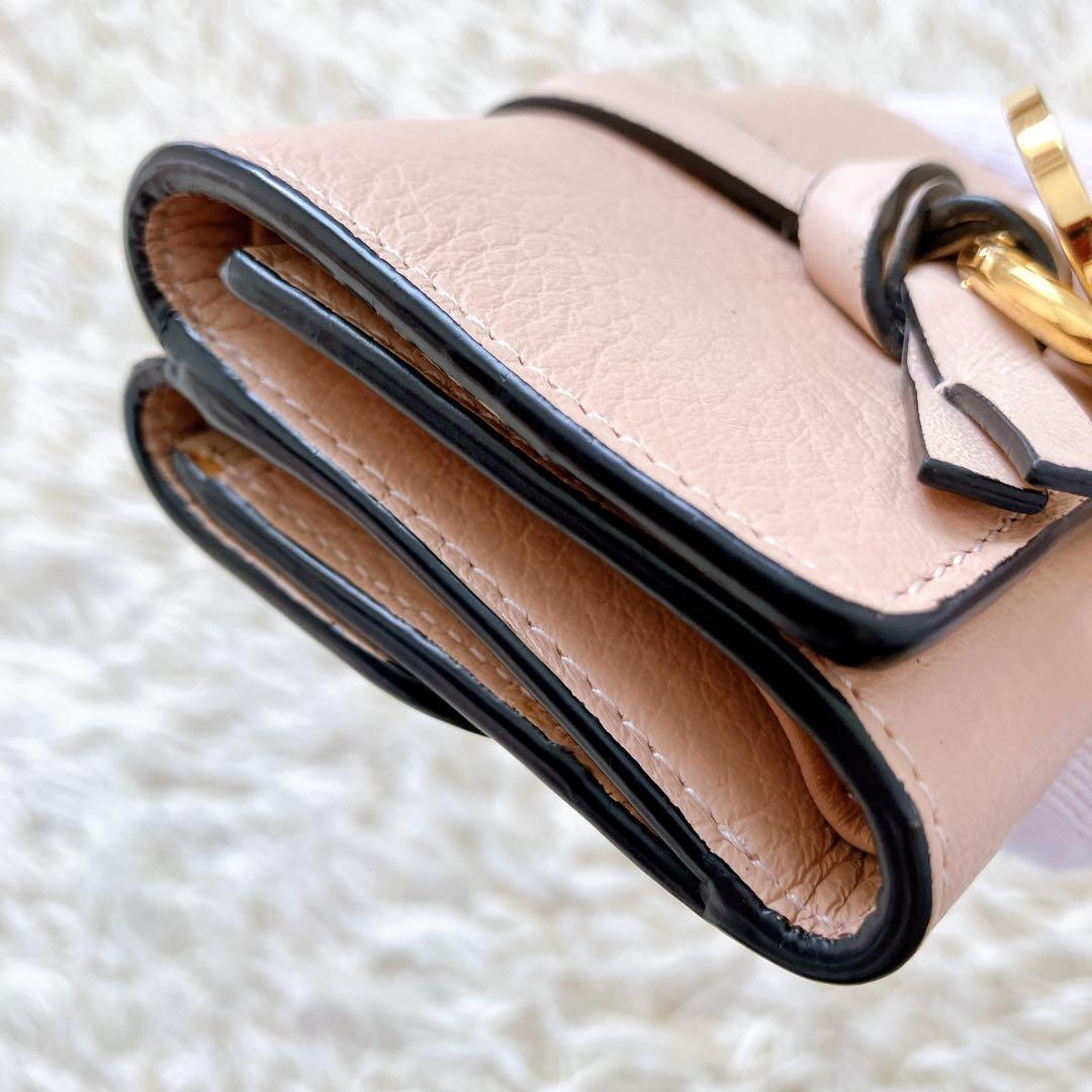 付属品完備✨クロエ 三つ折り財布 アルファベットレザー スモール トリフォールド