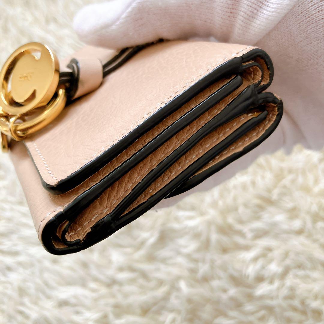 付属品完備✨クロエ 三つ折り財布 アルファベットレザー スモール トリフォールド