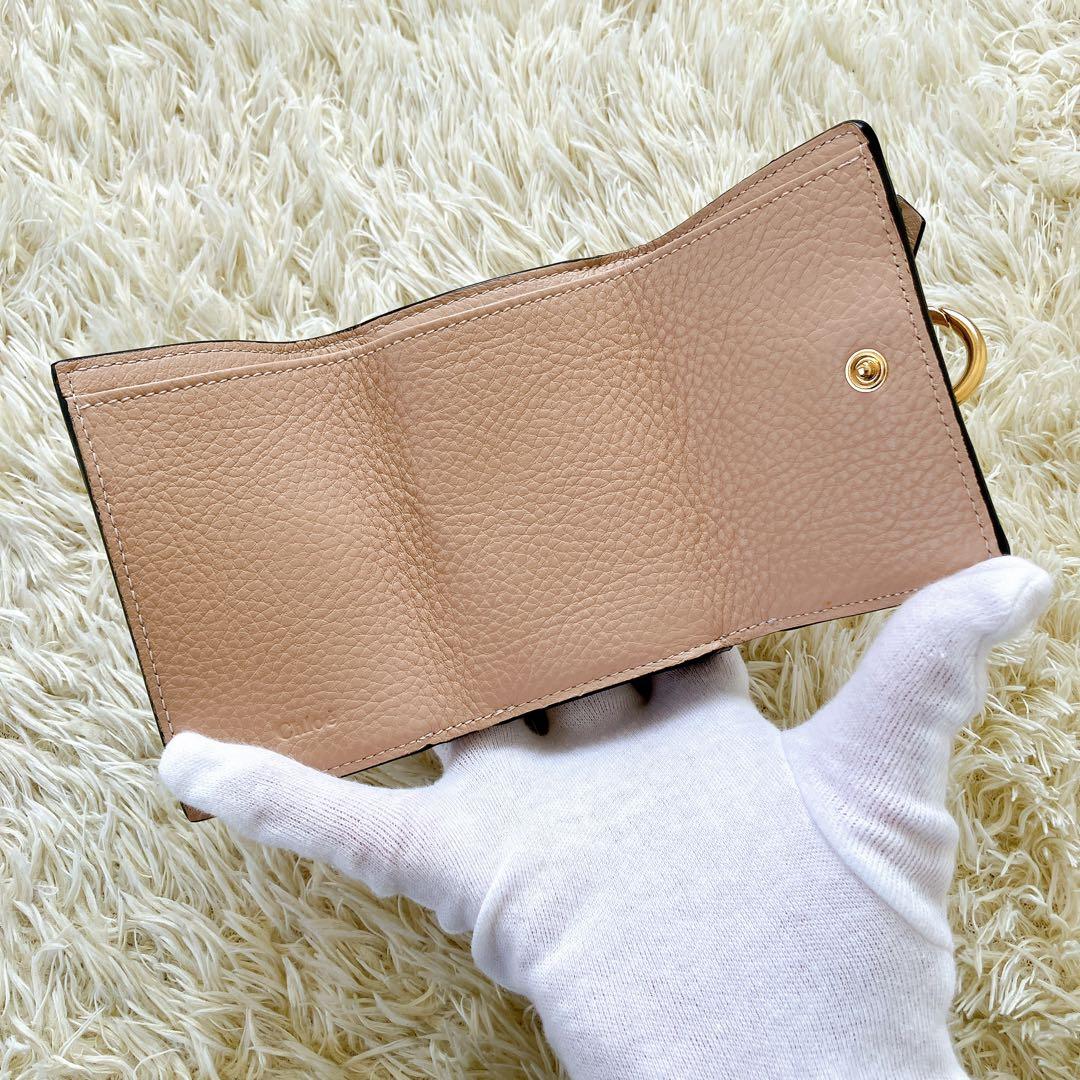 付属品完備✨クロエ 三つ折り財布 アルファベットレザー スモール トリフォールド