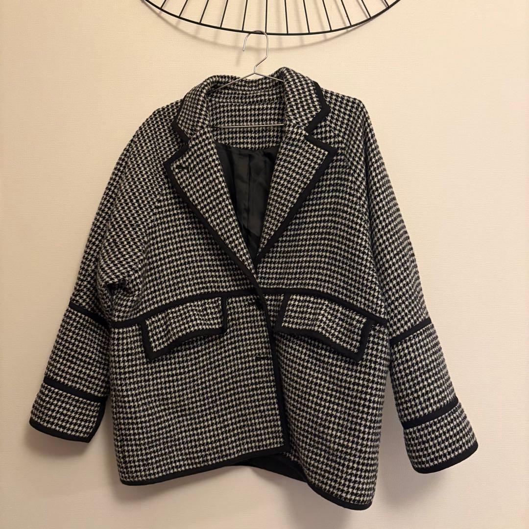 ジャケット・アウター Clane MIX HOUNDSTOOTH LINE JACKET