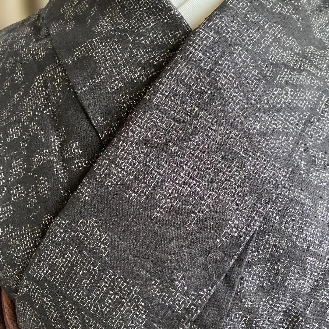 値下げ　本場　結城紬　縦横真綿　100山亀甲