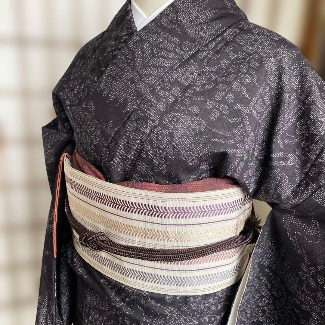 値下げ　本場　結城紬　縦横真綿　100山亀甲