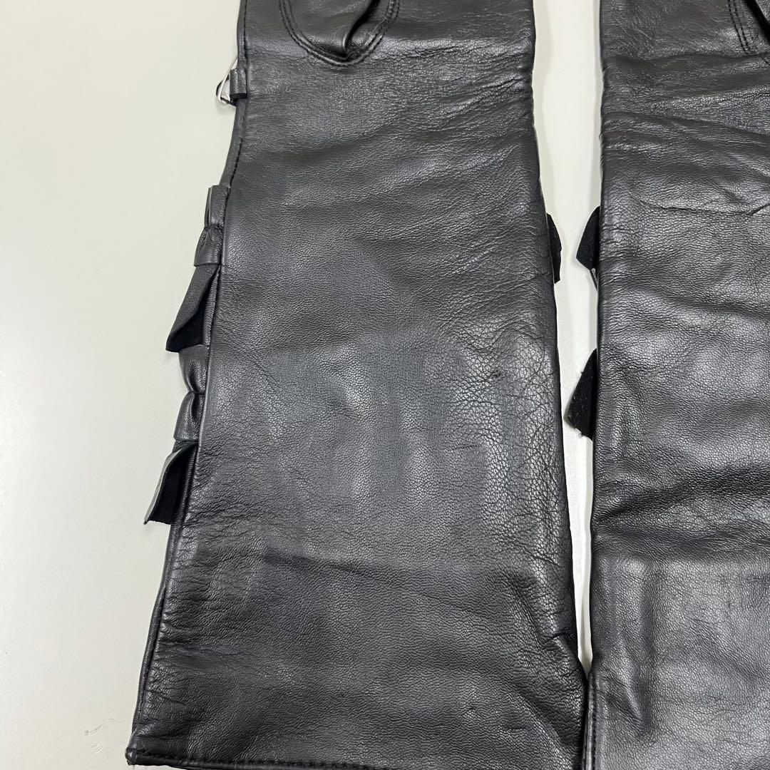 ヴェロフォンナ　フリル　レザーグローブ　ロング　黒