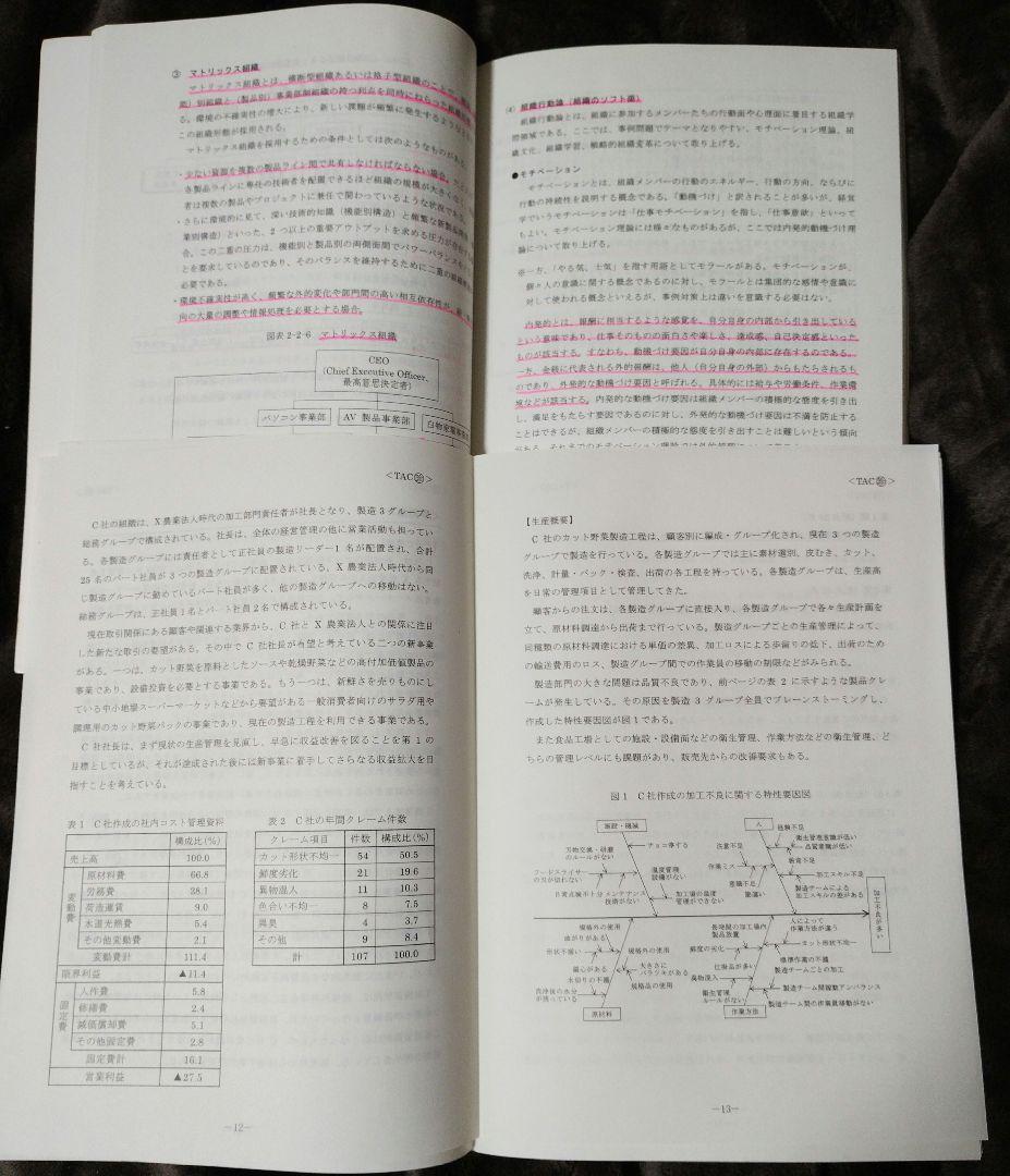 TAC 中小企業診断士講座 2次対策 2018年合格目標