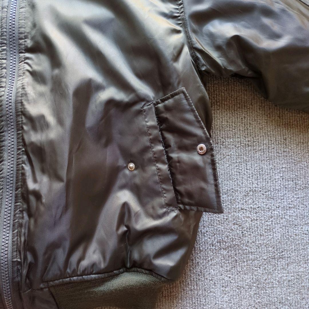 美品unknownMA-1フライトジャケットリバーシブルナイロン中綿短丈グレーL