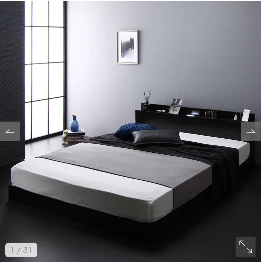 【未使用　開封済】Rasik ロータイプベッド セミシングル 80cm ブラック