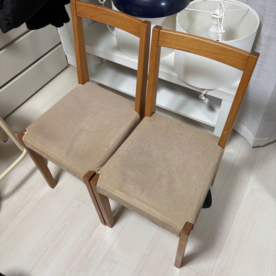 2脚セット売り　無印良品　オーク材　ダイニングチェア