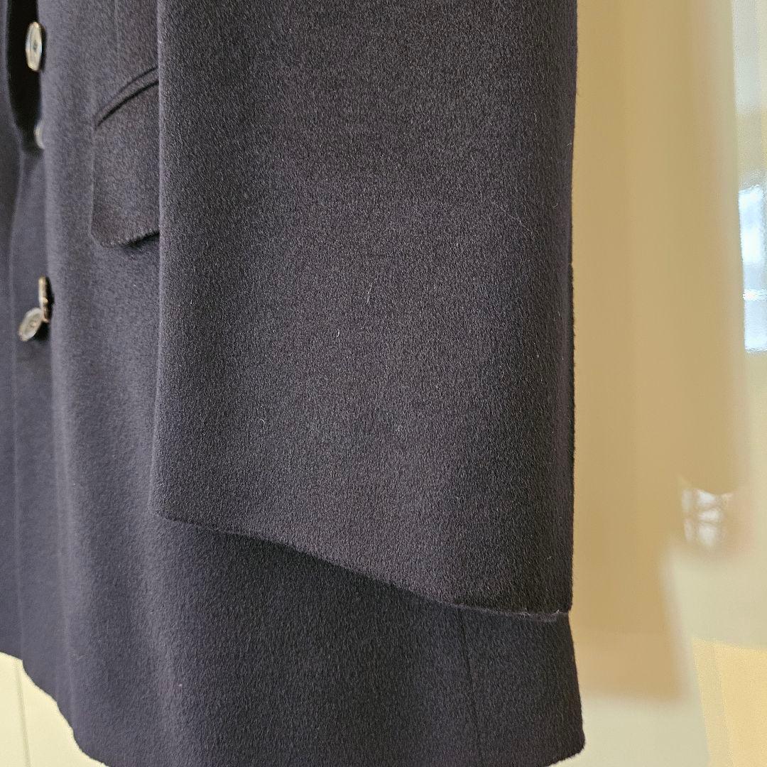 ランバン　カシミア　ダブルテーラードジャケット　濃紺　サイズＬ【美品】