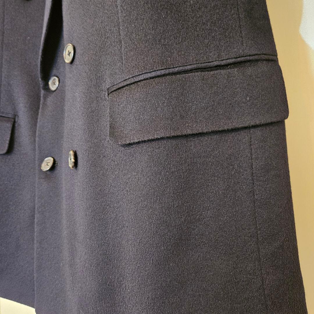 ランバン　カシミア　ダブルテーラードジャケット　濃紺　サイズＬ【美品】