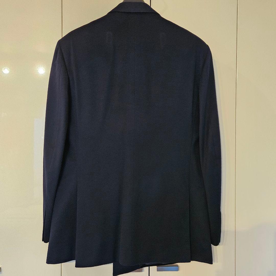 ランバン　カシミア　ダブルテーラードジャケット　濃紺　サイズＬ【美品】