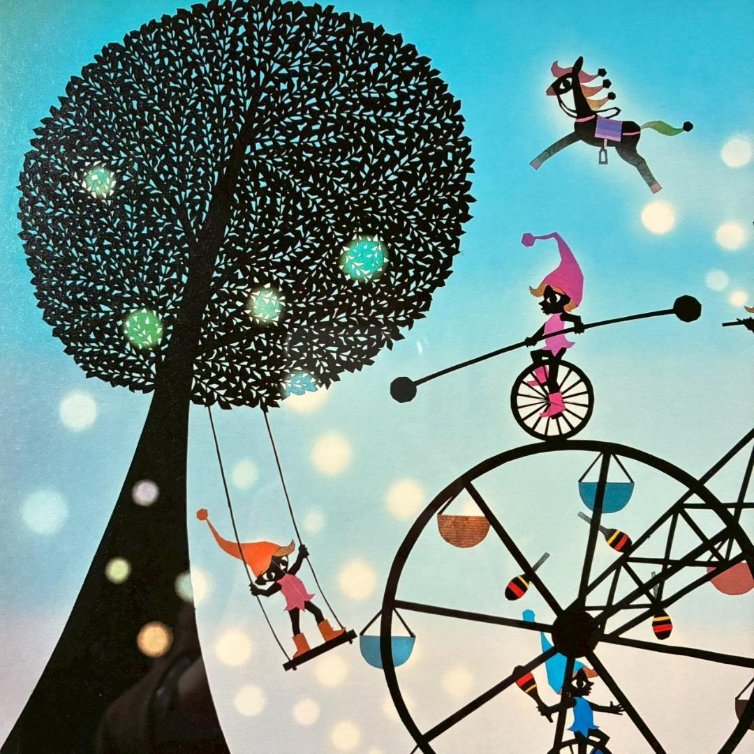 【ぽぬお】藤城清治「海の見える遊園地」「コスモスとこびと」2点セット