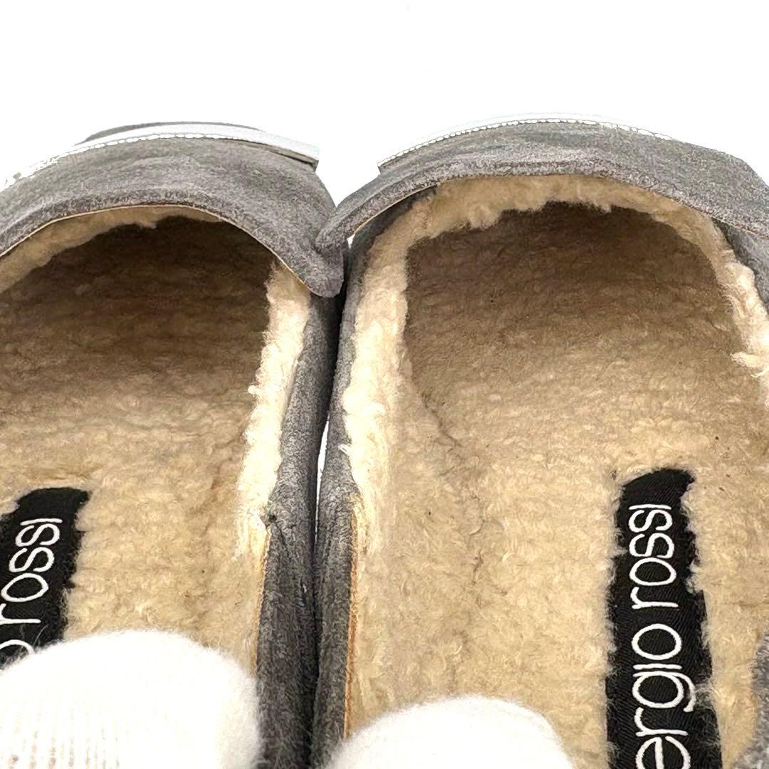 【美品】セルジオロッシ　ロゴプレート　2way ムートン　バブーシュ