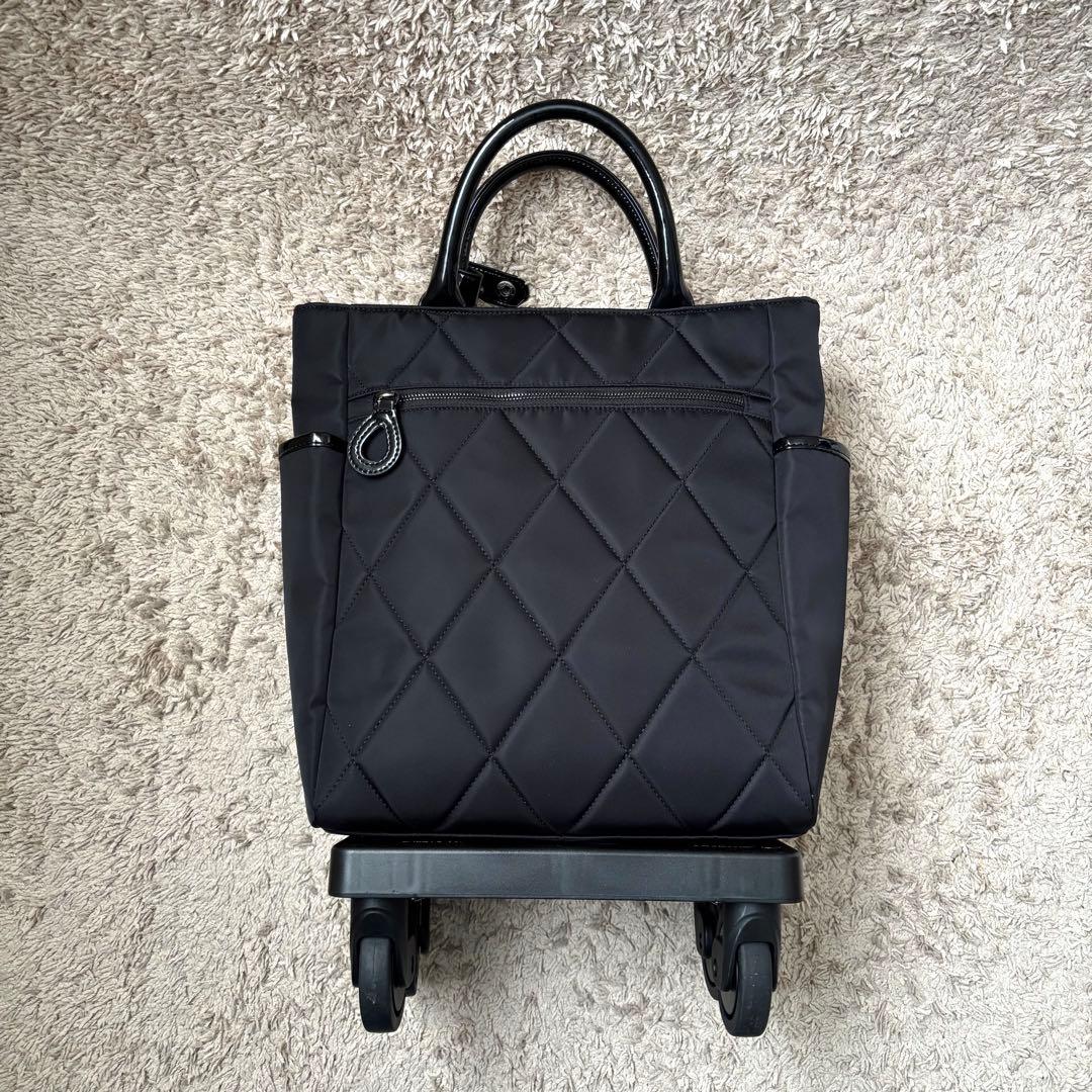 いつき SWANY キャリーバッグ 4輪ストッパー キルティング 黒