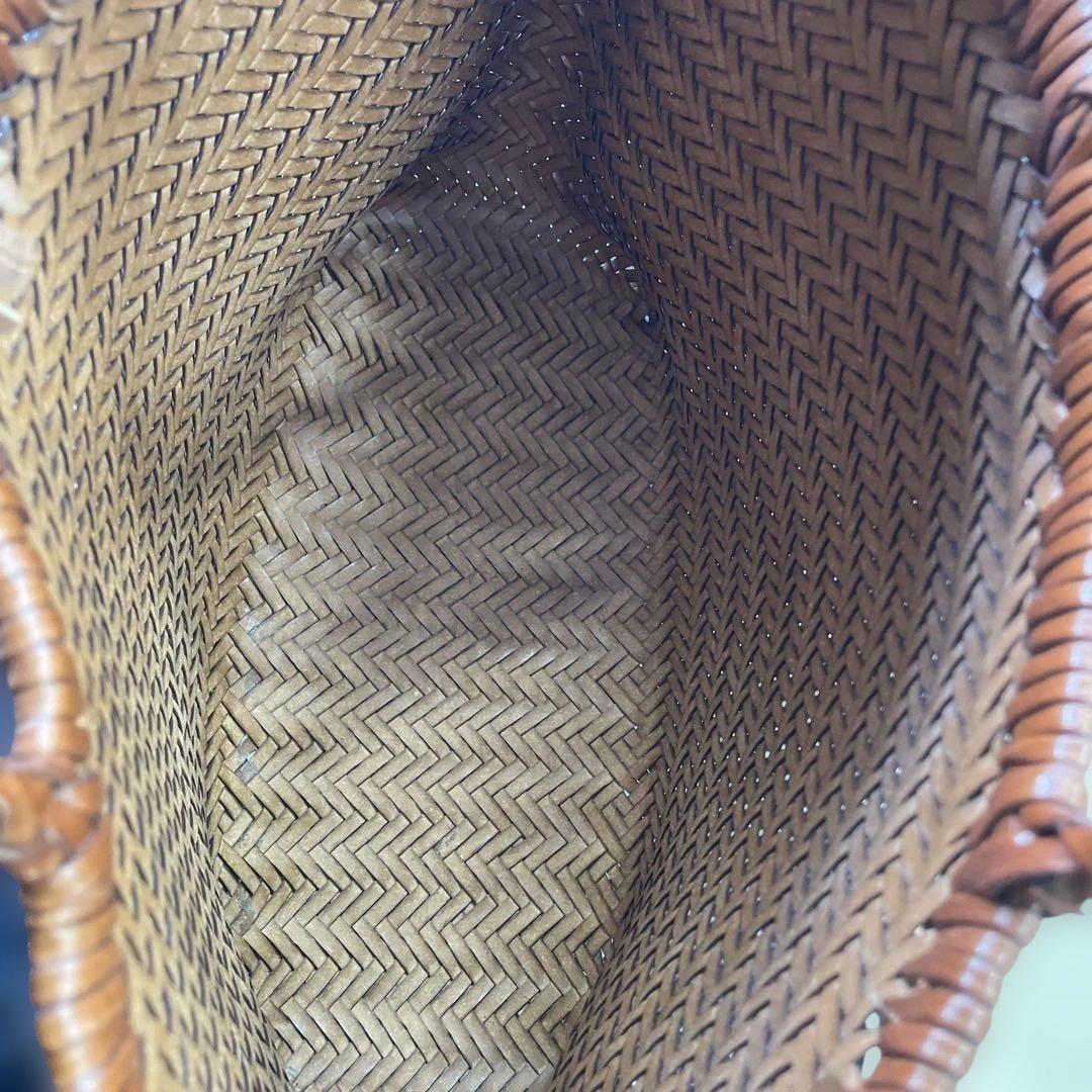 本革　リアルレザーカゴバッグ　 ブラウン インナーバック付き