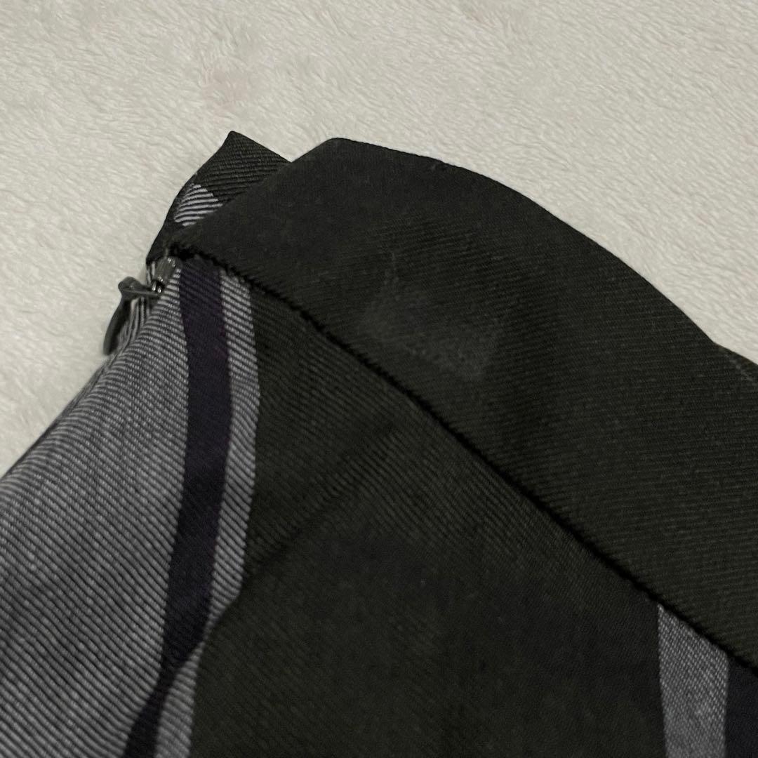 ヴィヴィアンウエストウッド　フレアスカート　変形　アシメ　オーブ釦　ストライプ