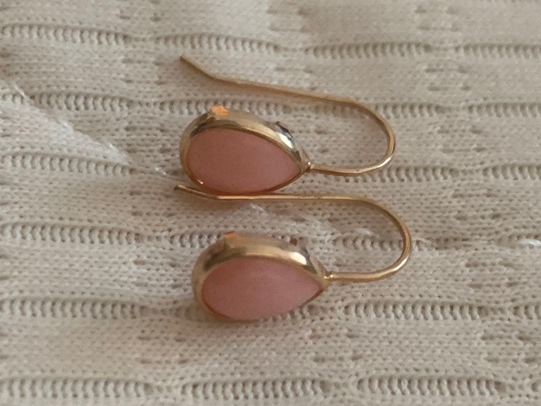 キュイキュイ　ピアス　K10 ピンクオパール