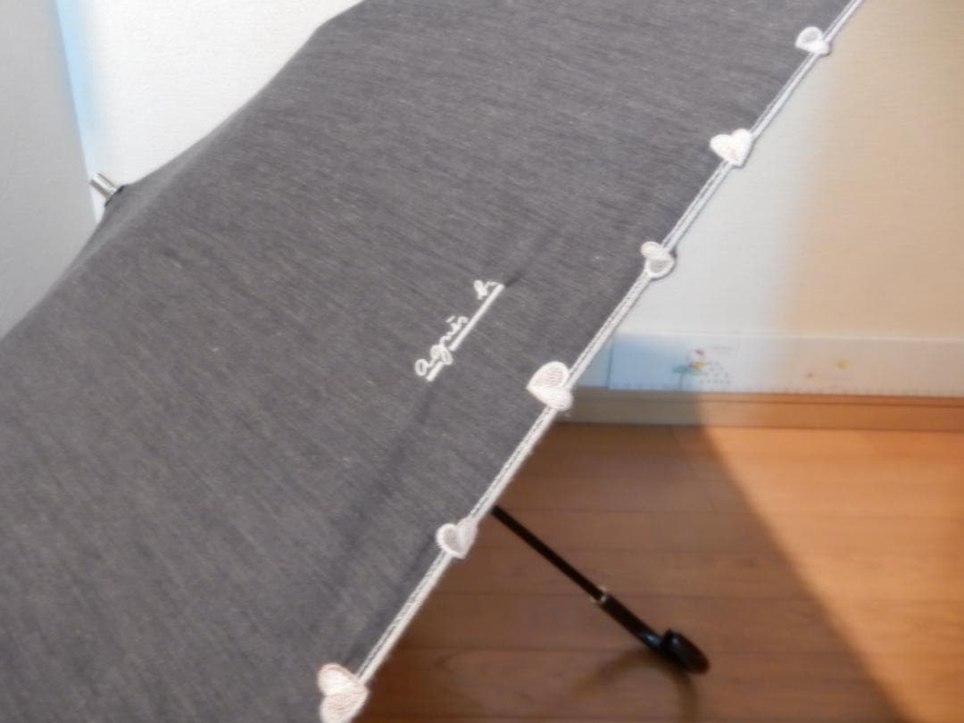 agnes b.（アニエスベー）ハート刺繡晴雨兼用傘(折り畳み傘)