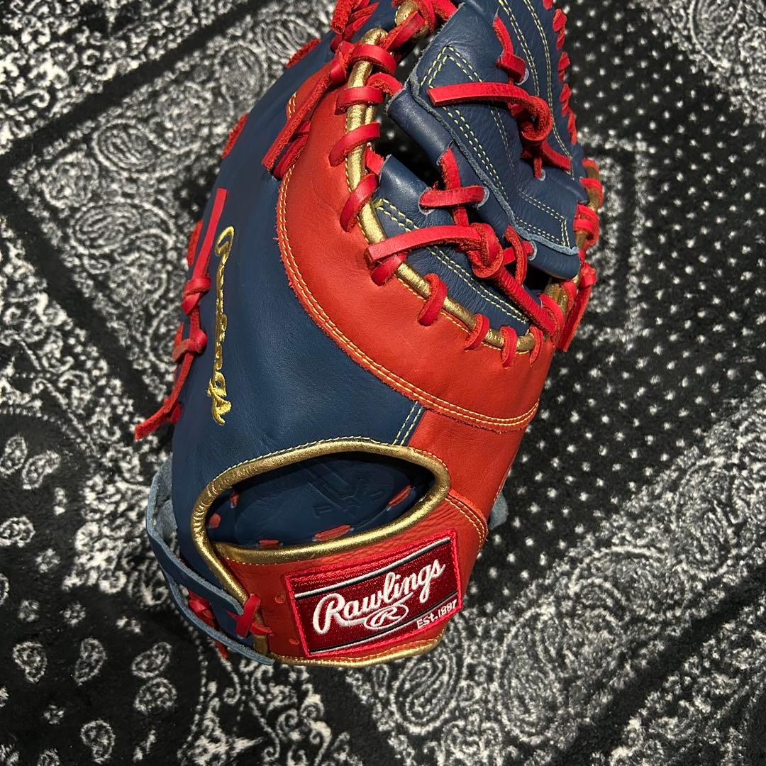 Rawlings 軟式グローブ 青/赤　ファーストミット