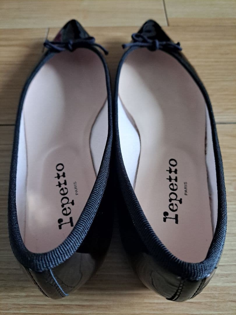 repetto エナメル 黒 ポインテッドトゥ バレエシューズ 38