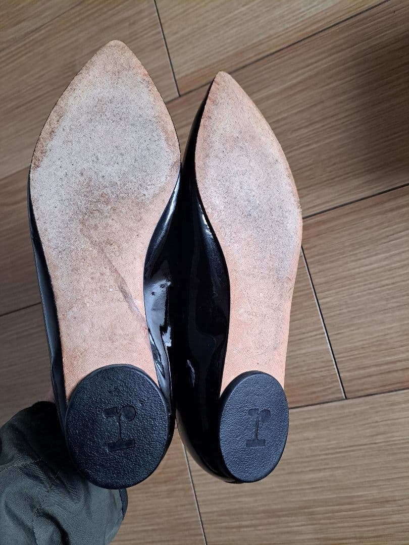 repetto エナメル 黒 ポインテッドトゥ バレエシューズ 38