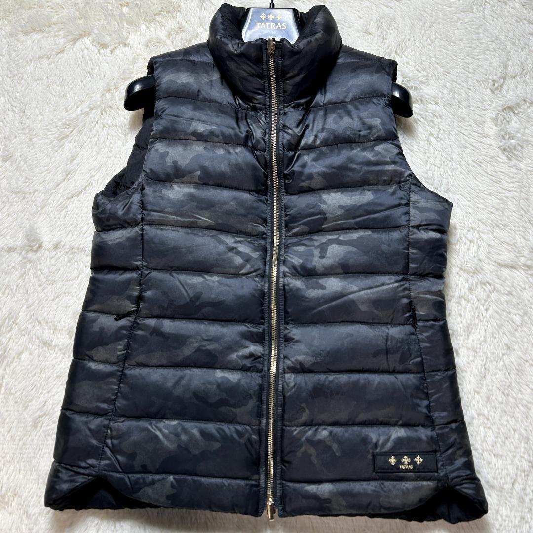 美品✨タトラス ダウンベスト リバーシブル カモフラ柄 ブラック M 軽量