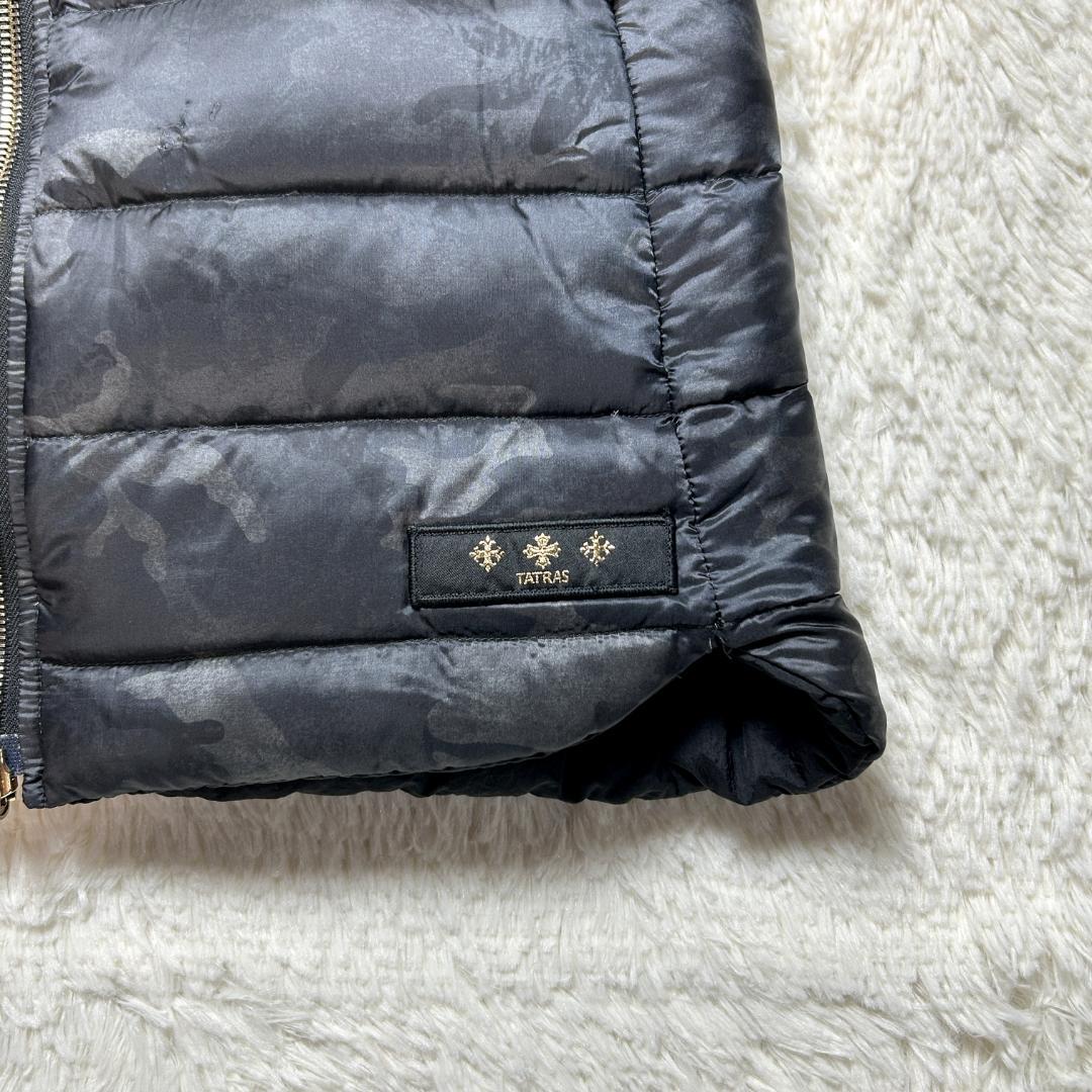 美品✨タトラス ダウンベスト リバーシブル カモフラ柄 ブラック M 軽量