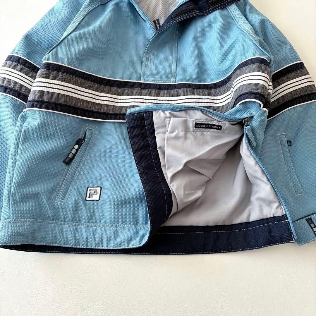 ■美品PHENIXスキースノーボードウェア上下セットレディースL水色×白