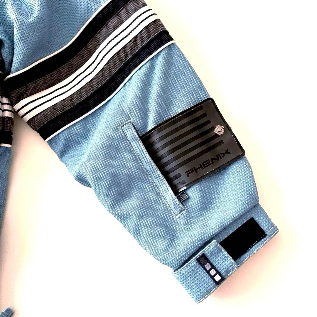 ■美品PHENIXスキースノーボードウェア上下セットレディースL水色×白