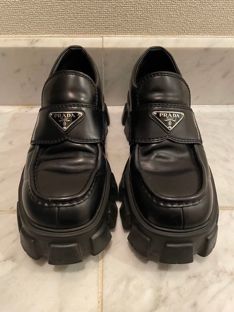 PRADA モノリス　ローファー　トライアングルロゴ　サンダル　6.5 美品
