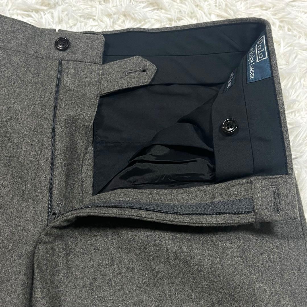 美品✨ラルフローレン イタリア製 フランネル スラックス パンツ グレーLサイズ