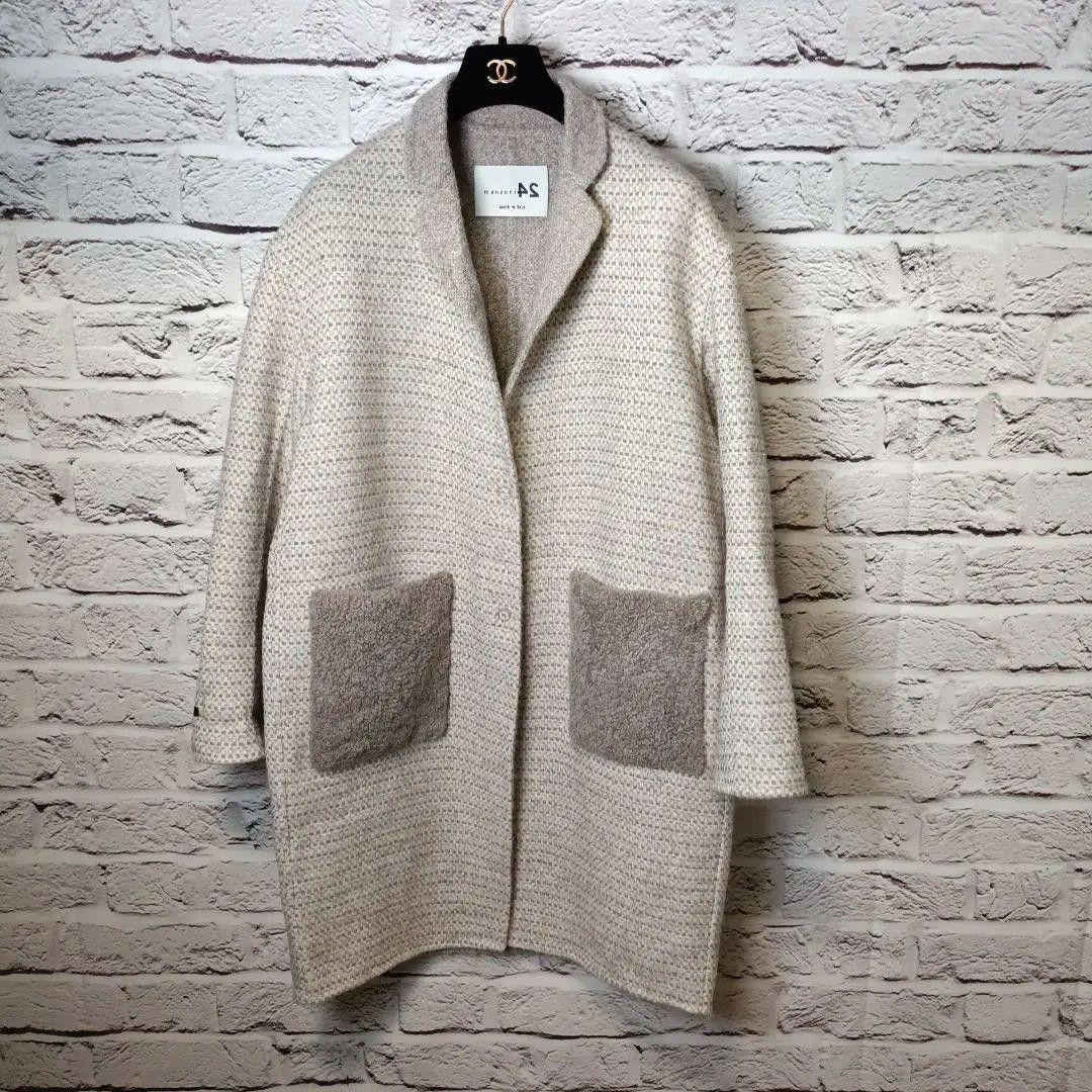 美品■MANZONI 24 LoroPiana アルパカ混ロングコート 22FW