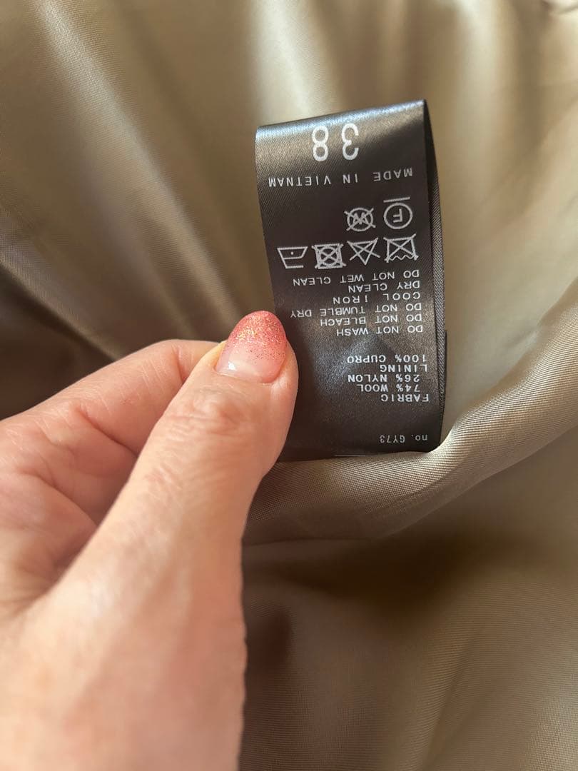 IENA ステンカラー　ダブルブレストピーコート　38 モカグレー/グレージュ