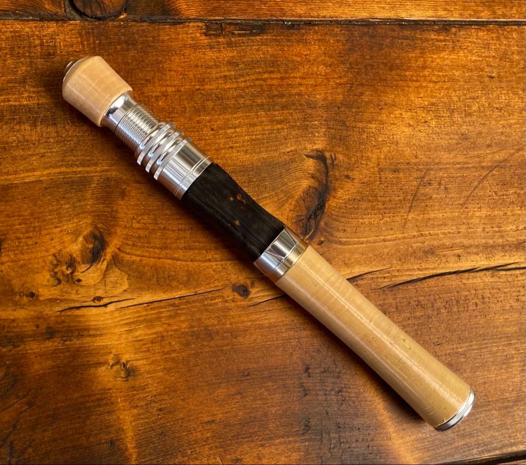 トラウトロッド　グラスロッド　ホワイト　銘木リールシート　渓流釣り　スピニング