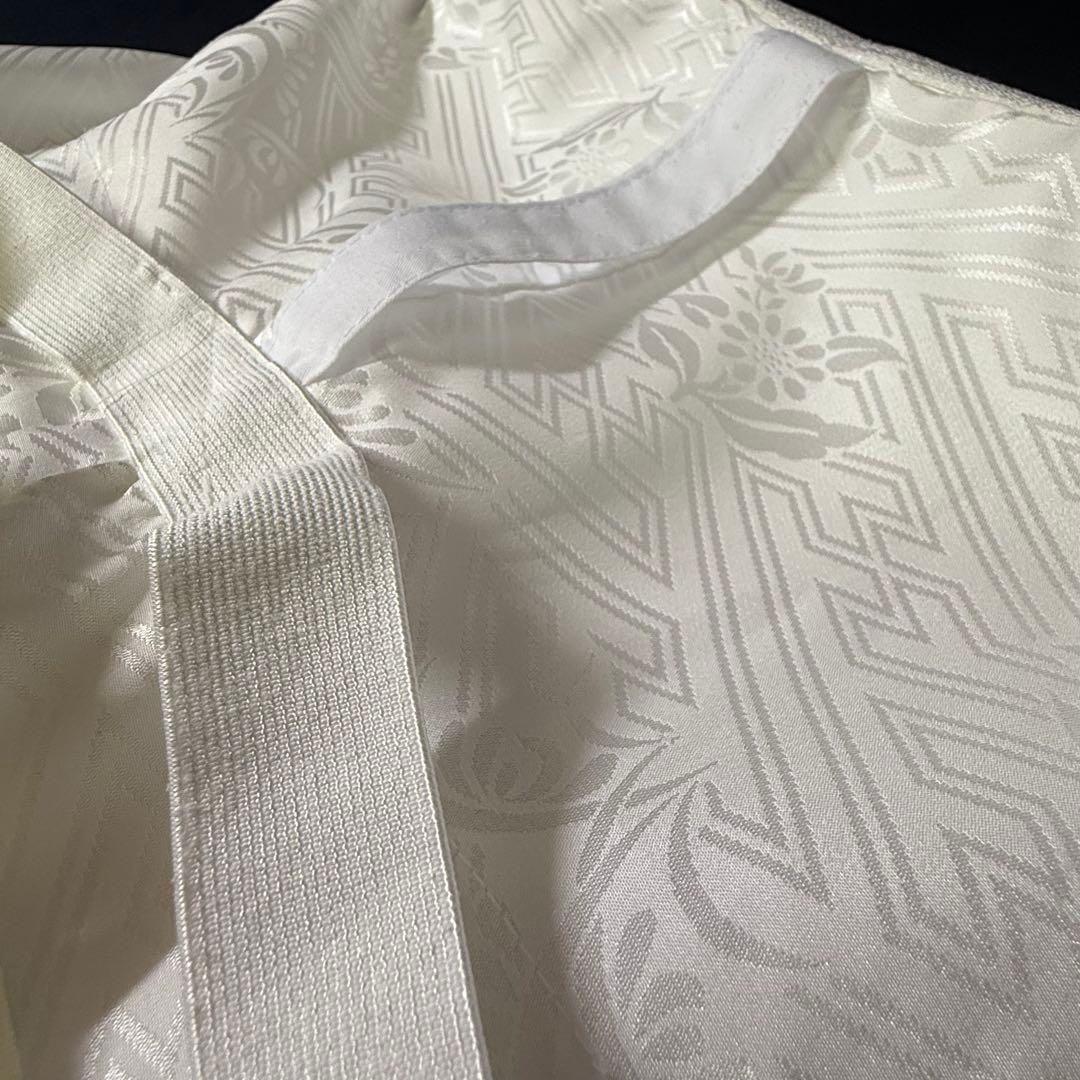 花嫁用　長襦袢 身丈147cm裄65cm特別衿　白　化繊 ミシン縫【中古】さや型