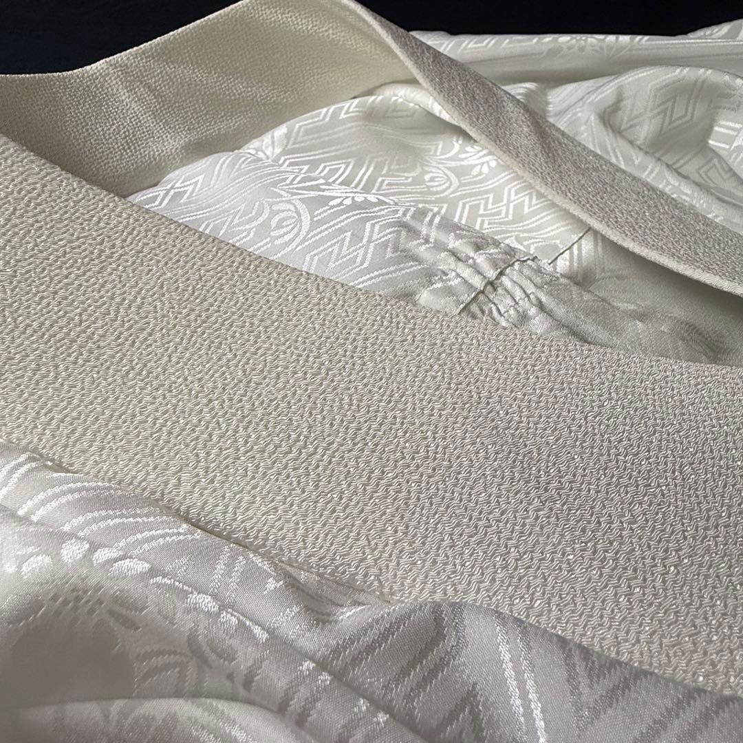 花嫁用　長襦袢 身丈147cm裄65cm特別衿　白　化繊 ミシン縫【中古】さや型