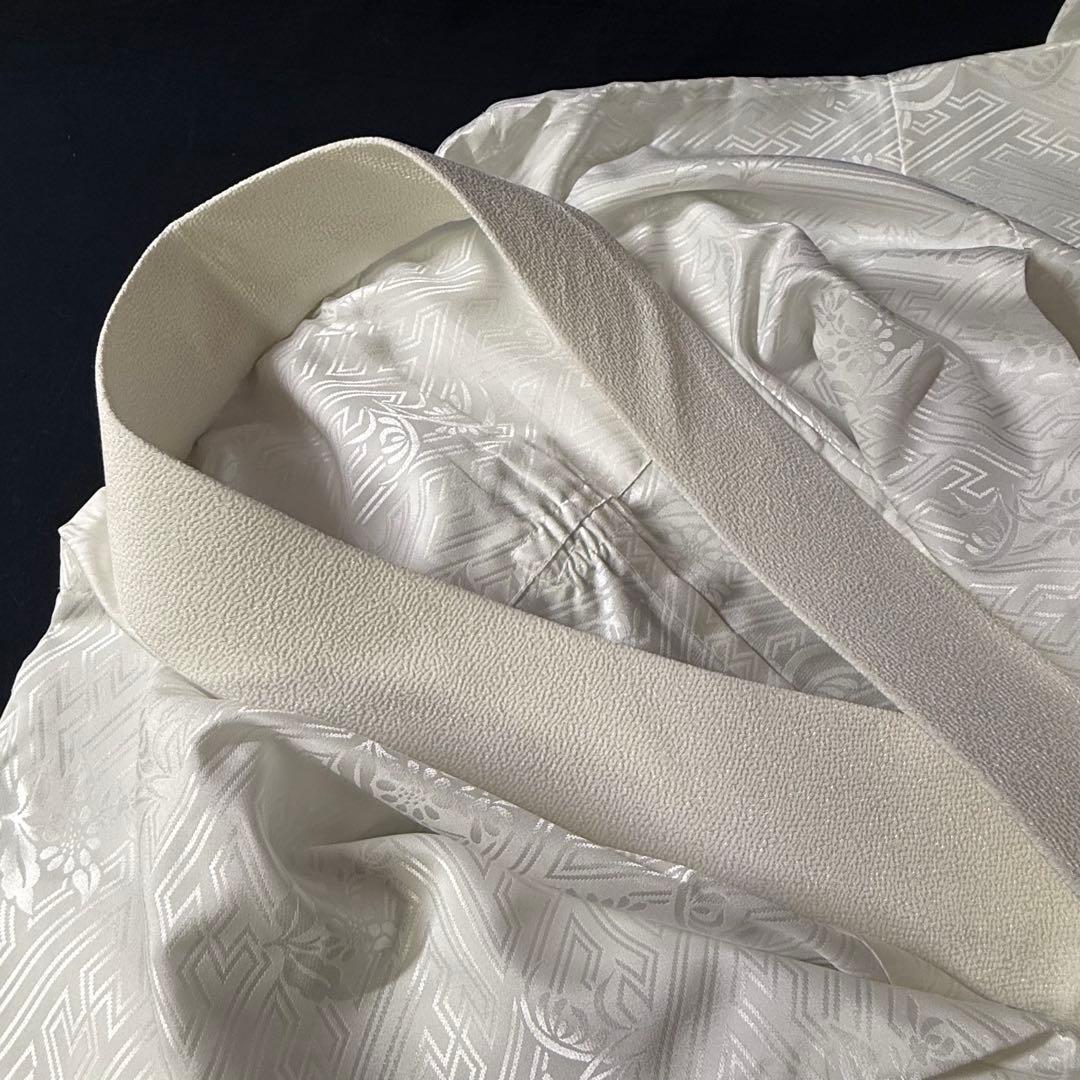 花嫁用　長襦袢 身丈147cm裄65cm特別衿　白　化繊 ミシン縫【中古】さや型