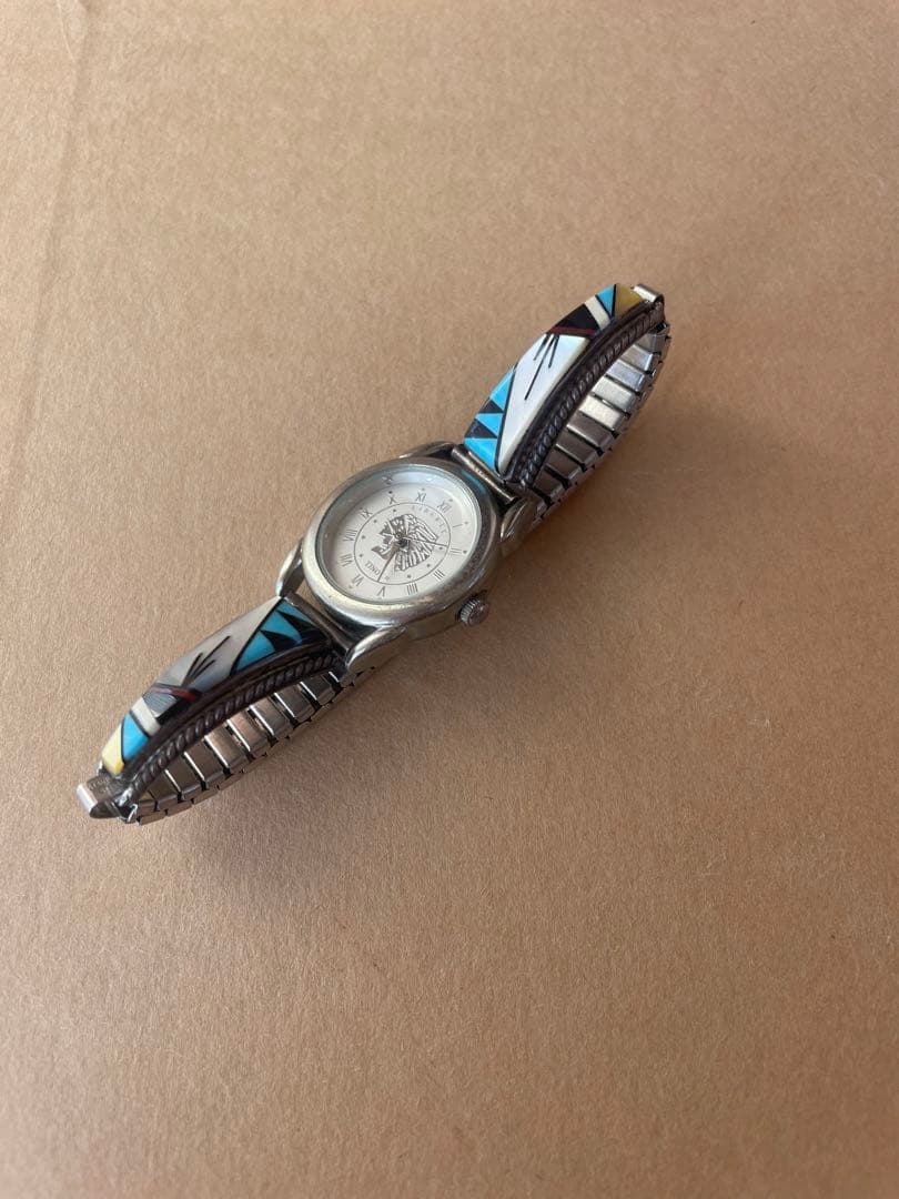 インディアンターコイズ/ズニ族　レディース時計