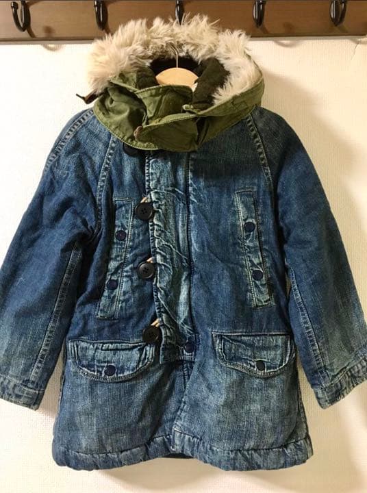美品★デニムダンガリー★モッズコート　デニム　ジャンパー　110