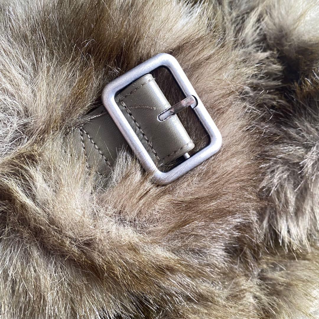 LAGUA GEM フェイク　ファーコート M ベルト付き　ポケットあり