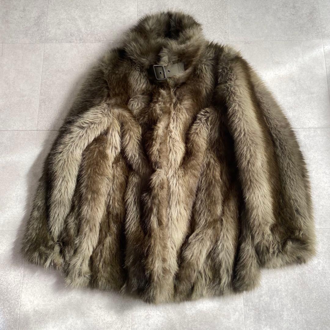 LAGUA GEM フェイク　ファーコート M ベルト付き　ポケットあり