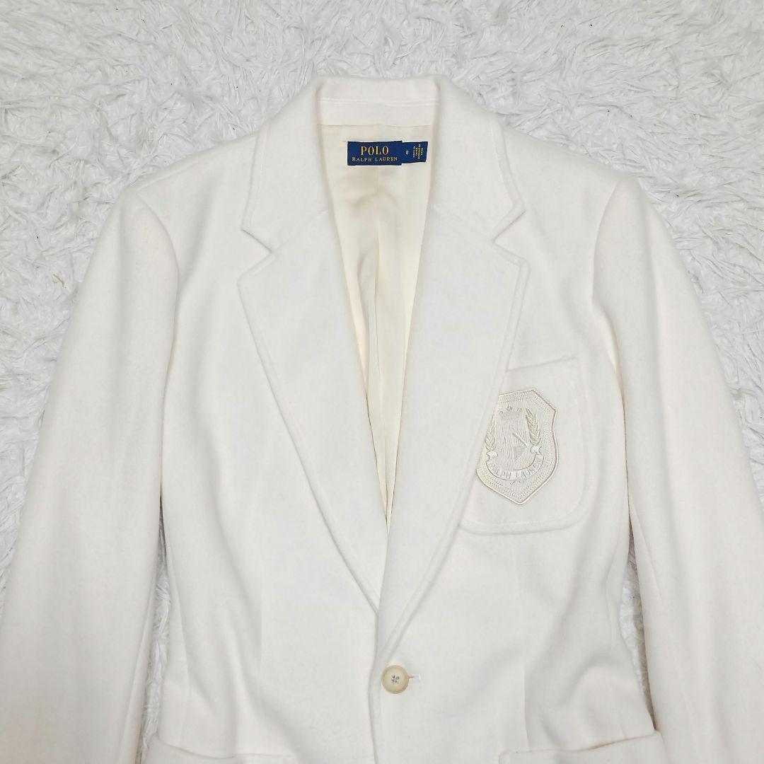 ✨美品✨ポロラルフローレン　1つボタン ウール混ブレザー　ホワイト　8