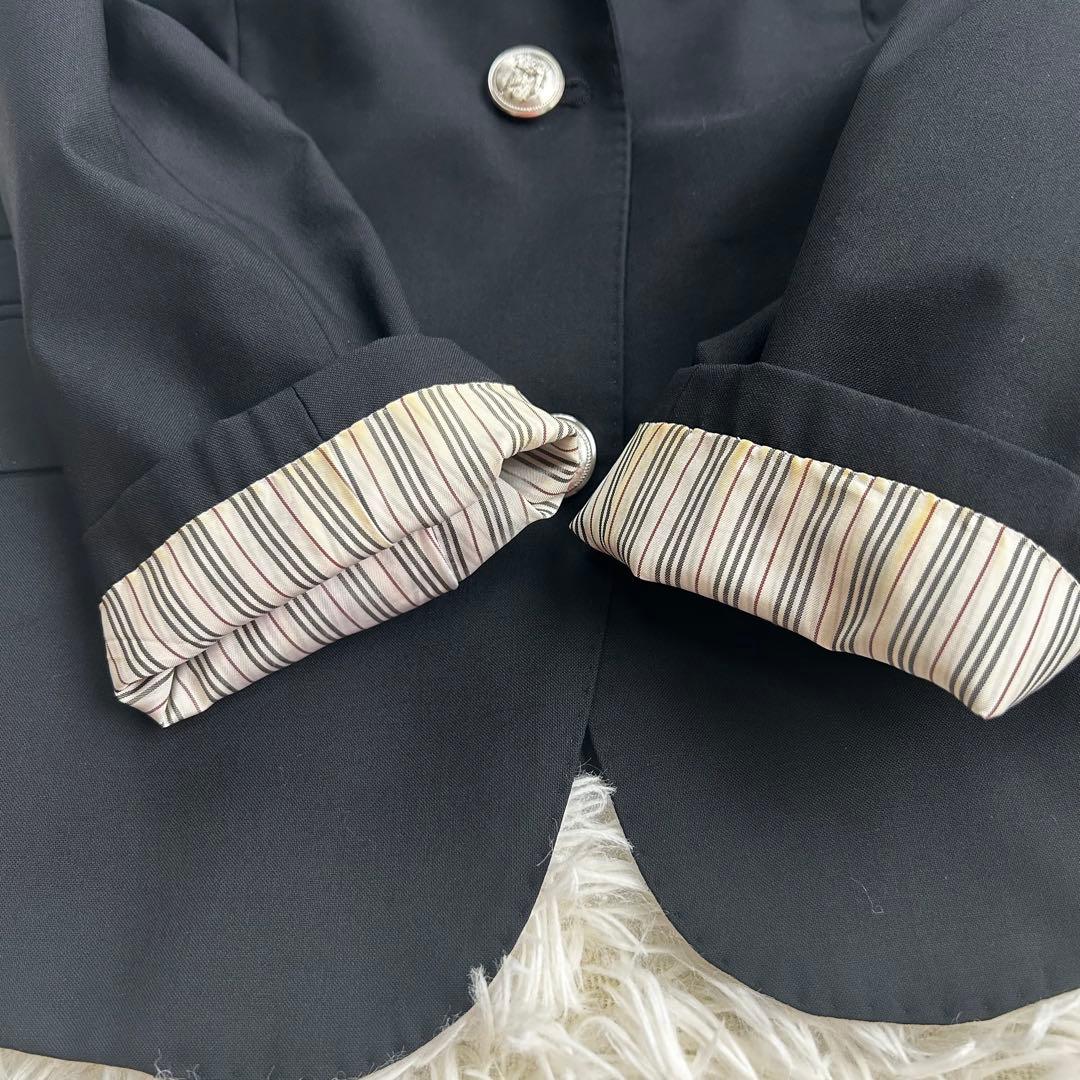 バーバリーブラックレーベル　銀ボタンジャケットSuper120 ノバチェック