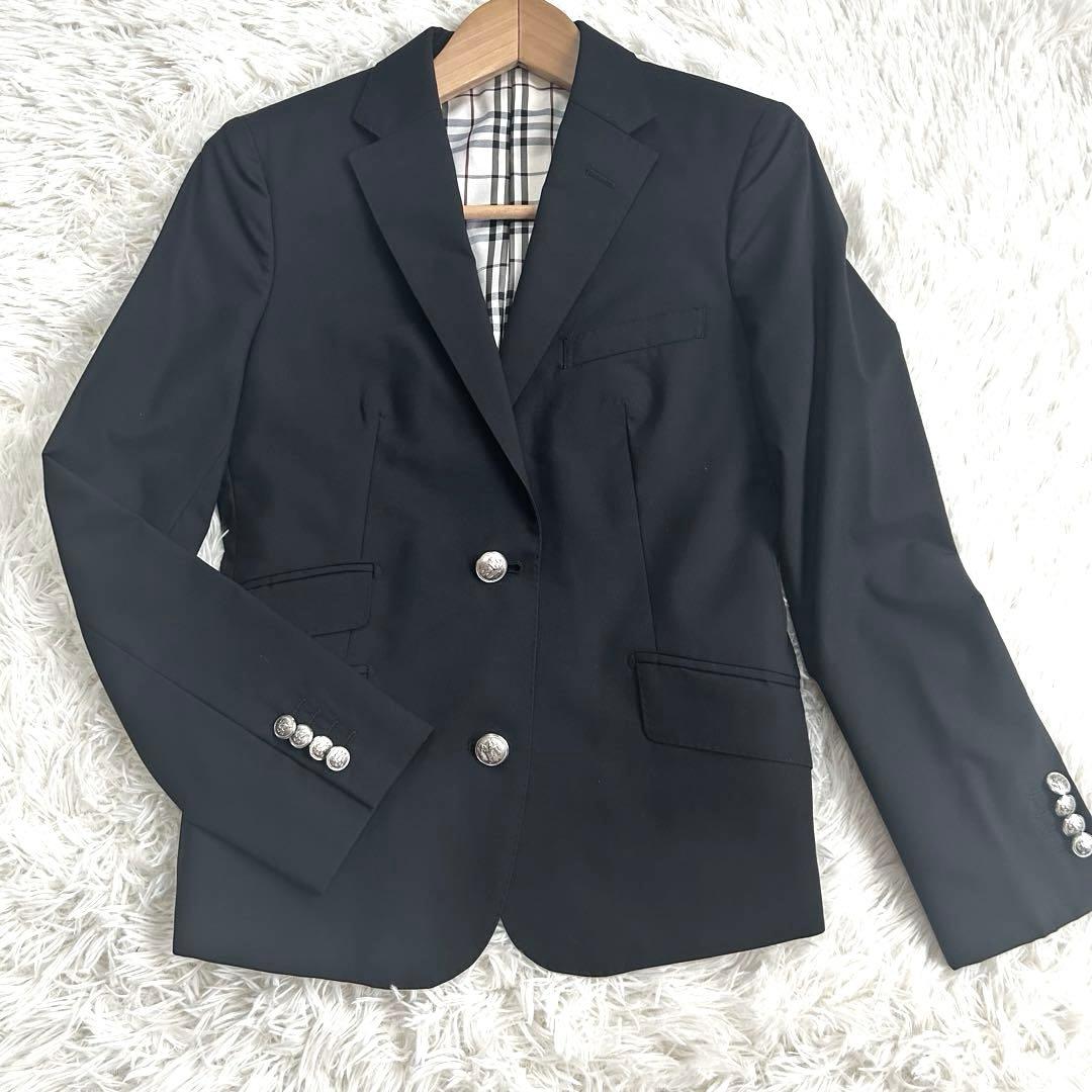 バーバリーブラックレーベル　銀ボタンジャケットSuper120 ノバチェック