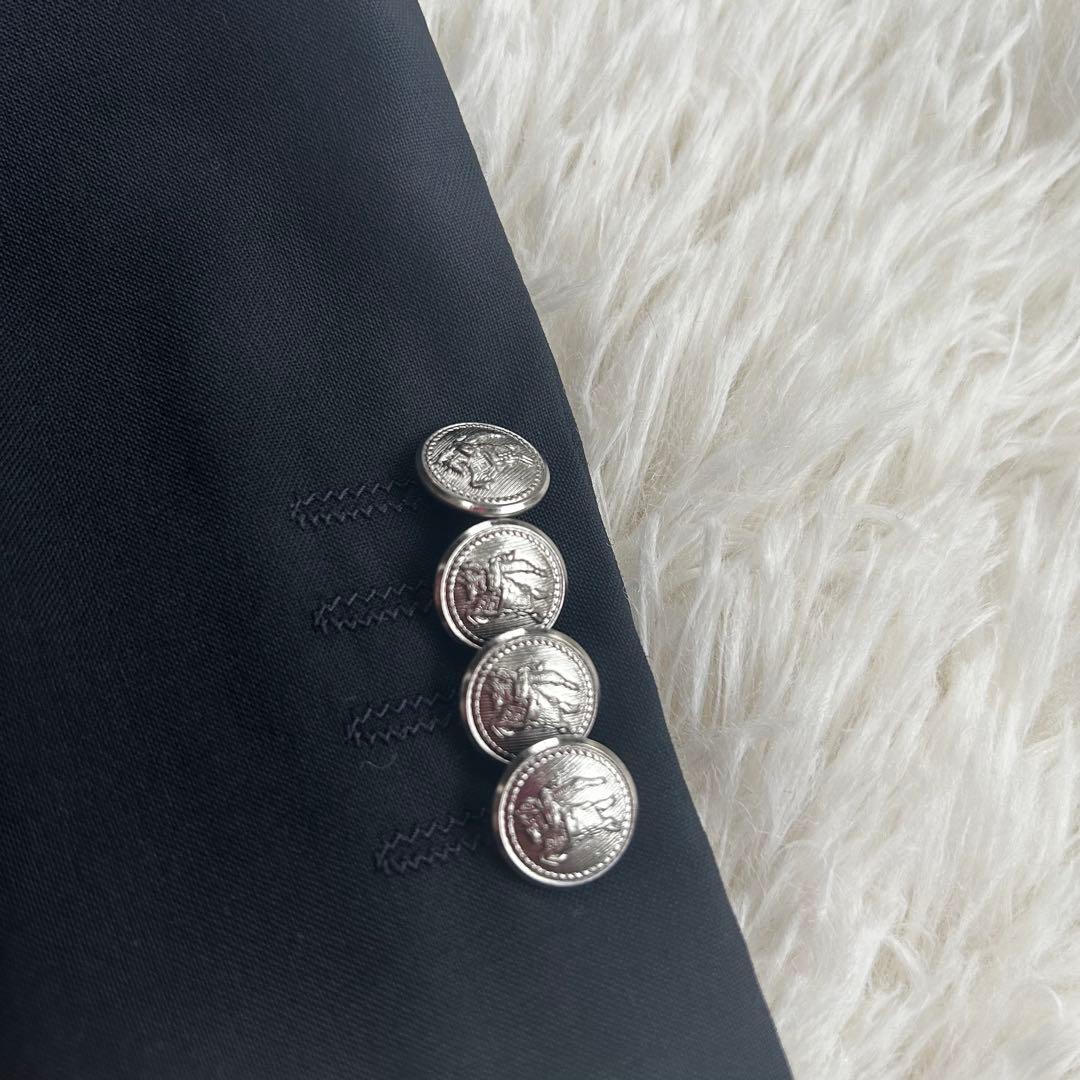 バーバリーブラックレーベル　銀ボタンジャケットSuper120 ノバチェック