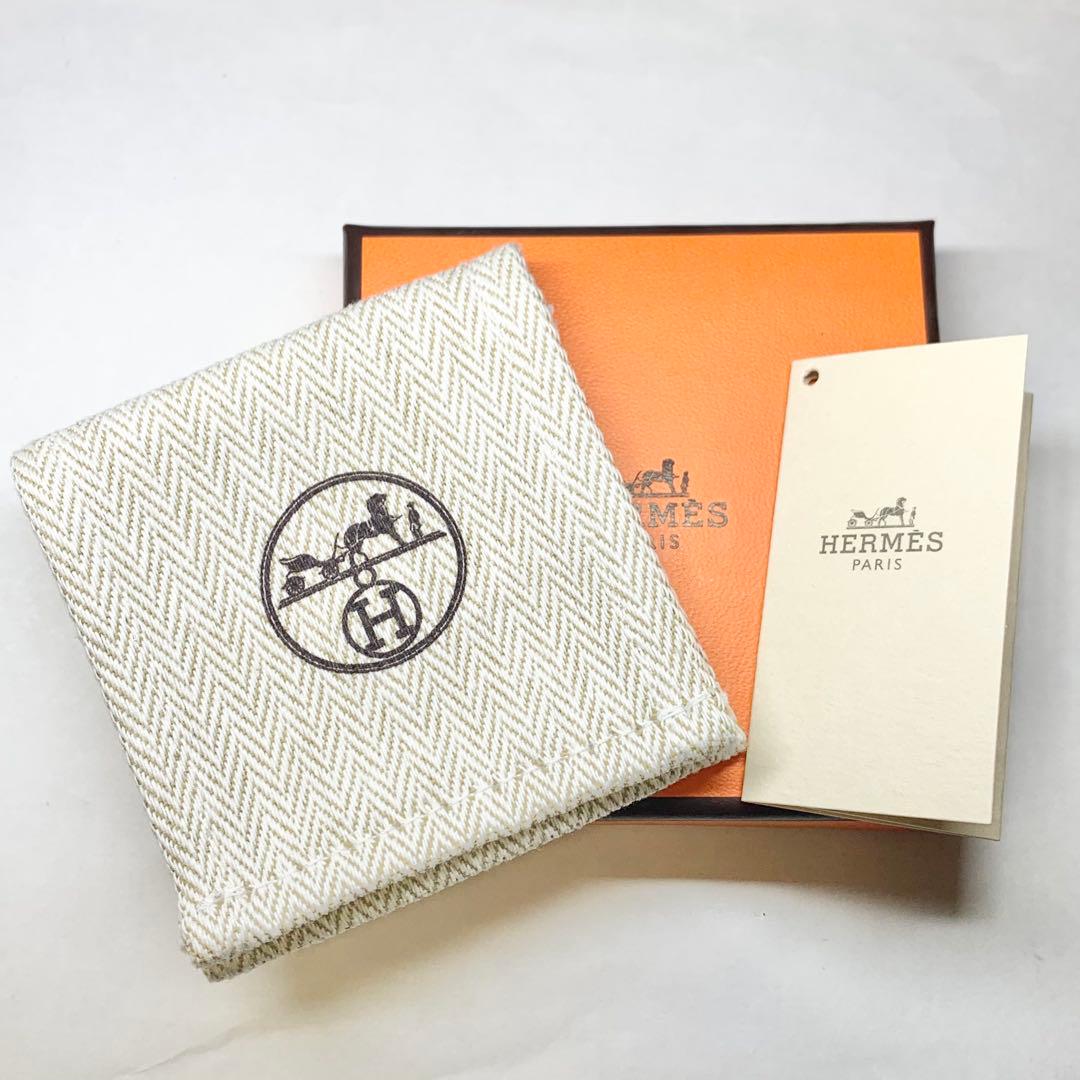 未使用級 HERMES エルメス エトリエ ピアス 片耳用 オレンジ 付属品あり