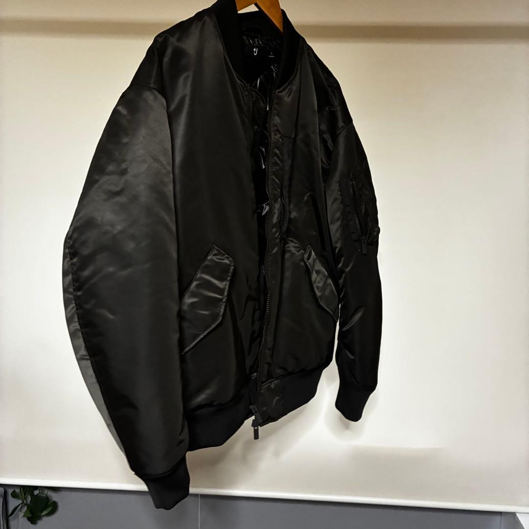 希少美品】UNIQLO +J ハイブリッドダウンオーバーサイズMA-1 グレーL